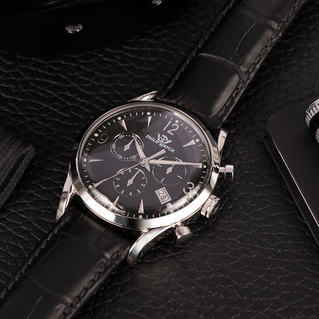 Orologio PHILIP WATCH uomo Sunray crono pelle nero