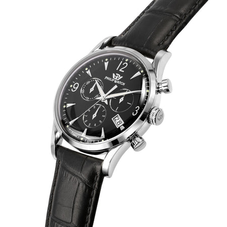 Orologio PHILIP WATCH uomo Sunray crono pelle nero