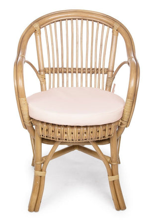 Poltrona "Barina" con cuscini comodi,  impilabile, struttura in rattan per esterno da 80 cm