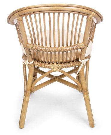Poltrona "Barina" con cuscini comodi,  impilabile, struttura in rattan per esterno da 80 cm