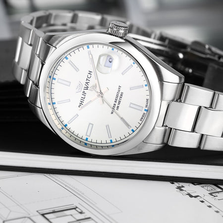 Philip Watch Caribe – Orologio Uomo Acciaio Silver Bianco (R8253597096)