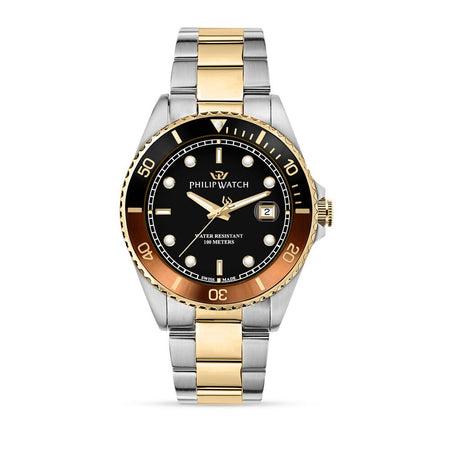 Philip Watch Caribe Sport – Orologio Uomo Acciaio Nero Oro (R8253597099)