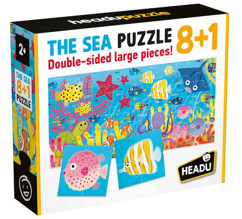 HEADU - Puzzle 8+1 The Sea - Grandi pezzi double-face (2/5 Anni)