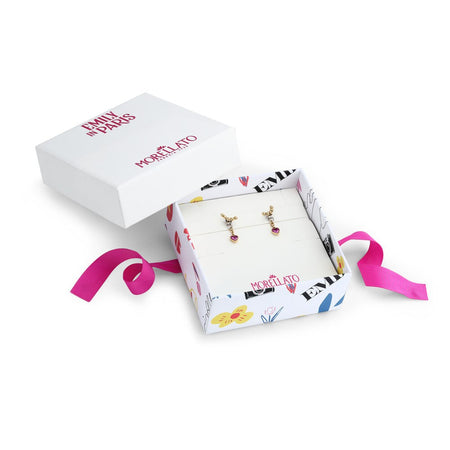 Orecchini Emily in Paris – Cuori Rosa e Acciaio Dorato (SAIX32)