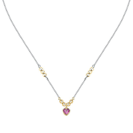 Collana Emily in Paris – Cuore Rosa Acciaio e Oro (SAIX33)