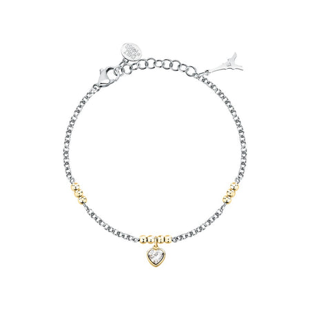 Bracciale Emily in Paris – Cuore Bianco Acciaio e Oro (SAIX34)