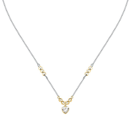 Collana Emily in Paris – Cuore Bianco Acciaio e Oro (SAIX36)