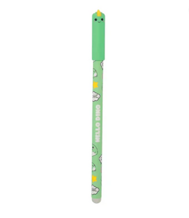 iTotal - Penna Gel Cancellabile Blu con Cappuccio Dinosauro