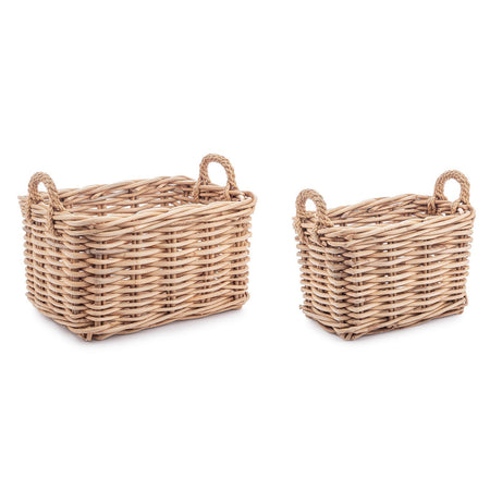 Ceste "Malang" in rattan kubu naturale da esterno set da 2