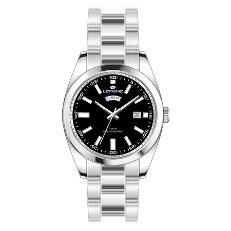 Lorenz Day-Date – Orologio Uomo Acciaio Quadrante Nero (26208AA)