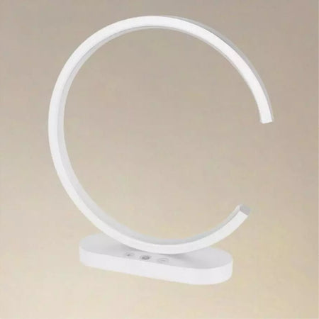 Lampada Da Tavolo Led 12w Design Curva Bianco Touch Scrivania Comodino Ip20 32736