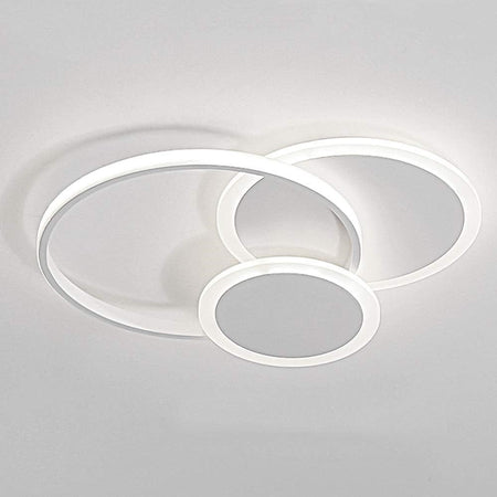 Plafoniera Luce Fredda Led Cerchi 38w Lampadario A Soffitto Bianco Moderno 50026