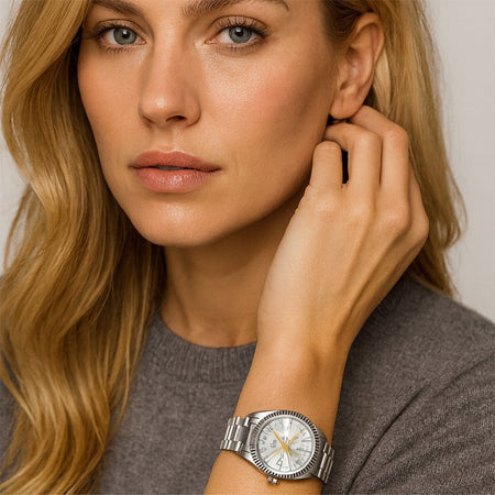 Lorenz Ginevra – Orologio Donna Acciaio Silver con Dettagli Gold (28190AA)