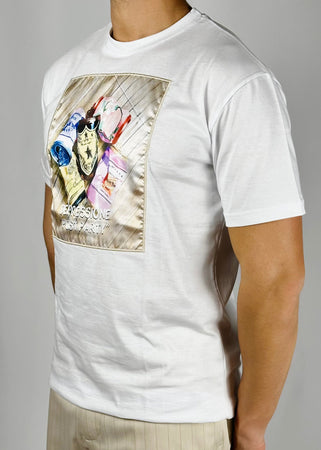 T-shirt grafica patch girocollo