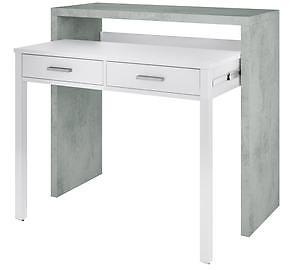 KIT SCRIVANIA ESTENSIBILE CM. 36X99X88H BIANCO/CEMENTO