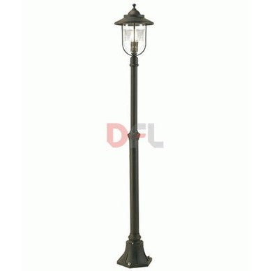 LAMPIONE LAMPADA LUCE CON COLONNA PORTO CM. 25x25xh.184 COLORE RUGGINE