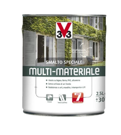 V33 - SMALTO MULTIMATERIALE 4 IN 1 LT. 2,50 MARRONE SATINATO