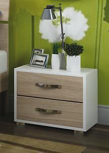 LINEA MODERN KIT COMODINO 2 CASSETTI CM. 52X36X43H BIANCO / OLMO