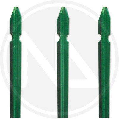 PALETTO PALETTI PER RECINZIONI A T IN ACCIAIO PLASTIFICATO VERDE H MT.2,25 PZ.10