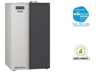CALDAIA A PELLET PK20 NORDICA EXTRAFLAME POTENZA 20Kw/h - CAPAC. SERBATOIO 75KG