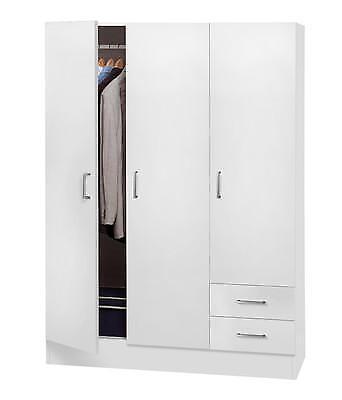 KIT ARMADIO 3 ANTE + 2 CASSETTI CM. 120X50X170H BIANCO