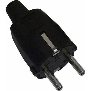 Spina Schuko in Gomma Nera 16A sezione 4,8 mm Maurer PZ. 5