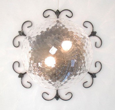 PLAFONIERA LAMPADA APPLIQUE EDERA CM.45 COLORE NERO ARGENTO