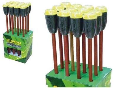 TORCE CERI FIACCOLE ALLA CITRONELLA IN VASO CERAMICA 12 PEZZI