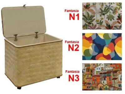 CESTE CONTENITORI BAULI PORTAIMPICCI MAXI NATURALE CM.60x40xH53 LT. 110