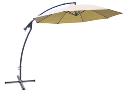 OMBRELLONE DECENTRATO IN ACCIAIO VERNICIATO BANANA CM 300 COLORE BEIGE o ECRU'