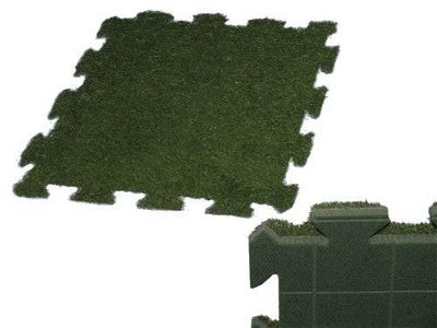MATTONELLE TAPPETI TAPPETO ERBA SINTETICA VERDE CM.50X50 4 PEZZI 1MQ