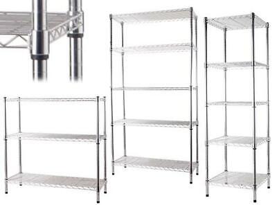 SCAFFALI MANHATTAN IN ACCIAIO CROMATO 5 PIANI 90x35xH180 CM SCAFFALATURE