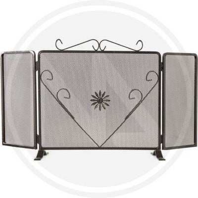 SCHERMI PARASCINTILLE IN FERRO BATTUTO CUORE FIORENTINO CM.110X60H CAMINETTO