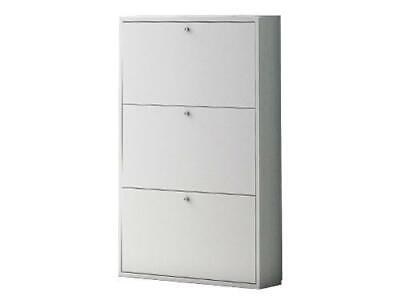 SCARPIERE SLIM 3 ANTE BIANCA NOBILITATO MELAMINICO CM.73X15X110