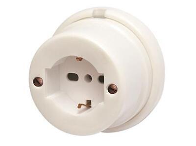 PRESA IN PORCELLANA BIP/SCHUKO 40433 CAVO ELETTRICO TRECCIATO 80xH50MM