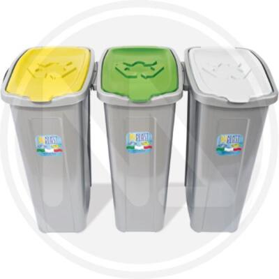 PATTUMIERA PER RACCOLTA DIFFERENZIATA LT. 35 CM. 25X35X53H PZ. 6