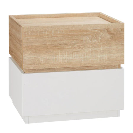 Comodino con 2 Cassetti in Legno, Design Moderno e Impilabile, 50x40x47.5cm AS3831-476NDAS3