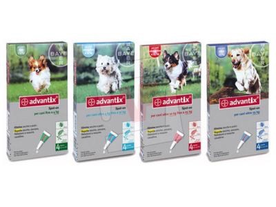 BAYER ADVANTIX PER CANI DA 0 A 4 KG ANTIPULCI REPELLENTE PER PULCI E ZECCHE