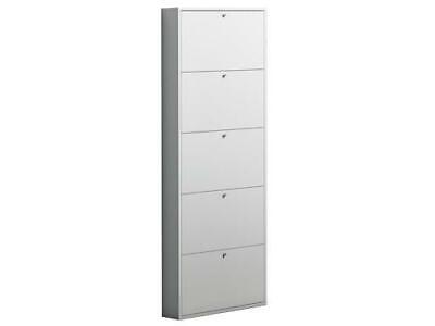 SCARPIERA SLIM 5 ANTE BIANCA NOBILITATO MELAMINICO CM.73X15X180 CM
