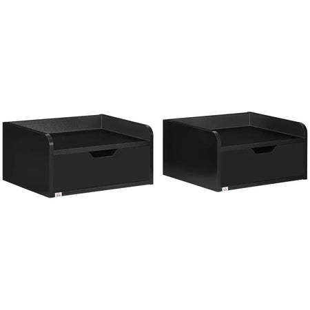 Set 2 Comodini Sospesi in Truciolato Nero per Camera da Letto e Soggiorno, 40x30x19.5 cm, Nero MG6831-629V00BKMG6