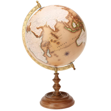 Mappamondo con supporto in legno da interno, decorazione da 28 x 25 x 48 cm