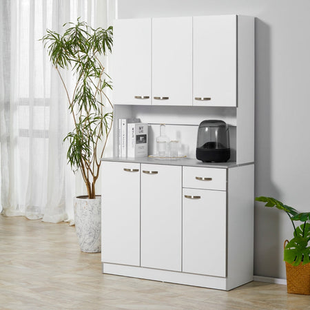 credenza alta da cucina armadio bianco , mobile pensile soggiorno 101x39x180 F801-026A
