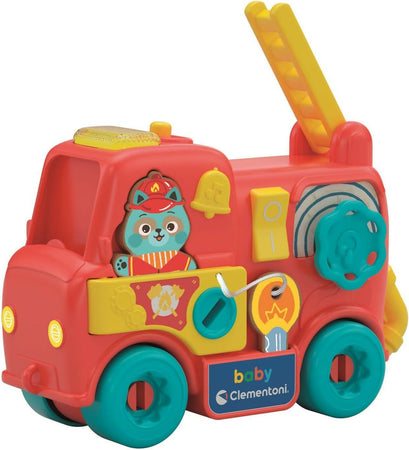 CLEMENTONI Montessori Baby Firetruck - camion dei pompieri con metodo Montessori - educativo - con elementi in legno, 17551