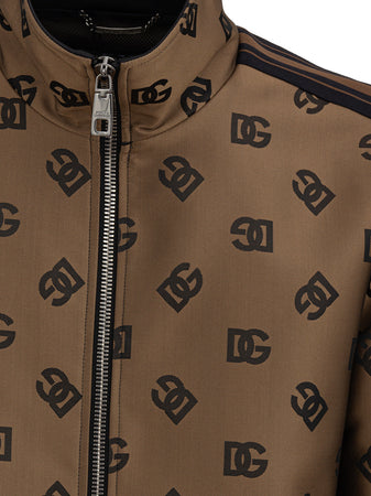 Dolce & Gabbana Giubbino con zip all over logo da uomo