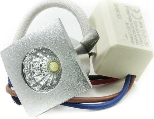 1W Faretto Incasso led Puntoluce 220V Quadrato Argento 100lm Illuminazione/Illuminazione per interni/Luci da incasso Zencoccostore - Formia, Commerciovirtuoso.it