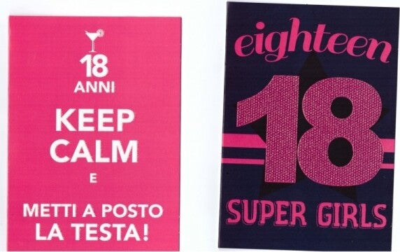 2 Biglietti Auguri Compleanno 18 Anni Fucsia Con Busta Keep Calm Super Girl Casa e cucina/Hobby creativi/Materiali per hobby creativi/Forniture per feste/Bomboniere Trade Shop italia - Napoli, Commerciovirtuoso.it