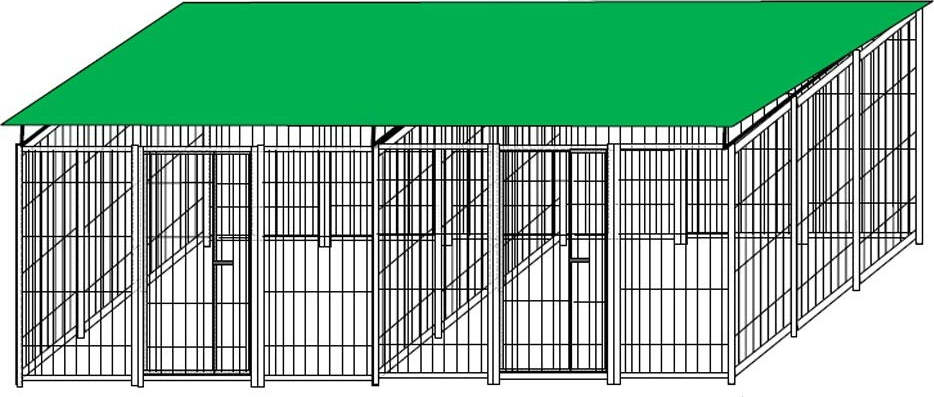2 Box Uniti per Cani da Esterno Copertura Zincato a Caldo Ciascuno da 300x300xh180 Cm Prodotti per animali domestici/Cani/Cucce gabbiette e recinzioni/Recinti da esterno Ogomondo - Martina Franca, Commerciovirtuoso.it