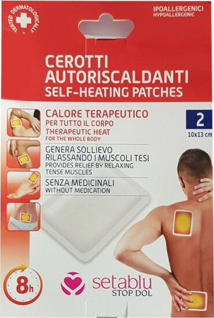 2-Cerotti-Auto-Riscaldanti-Calore-Corpo-Schiena-Collo-Muscoli-Dolore-10x13cm