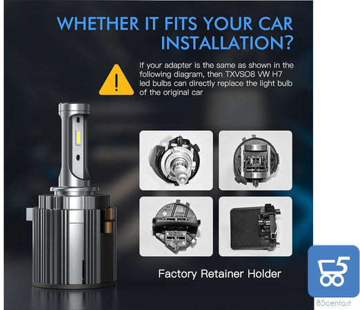 2  Lampadine Auto LED Luce Fari Abbaglianti Lampada frontale H7 14000 lm 70 W 6000 k Controllo Intelligente della Temperatura Per Volkswagen