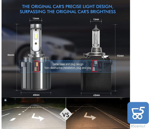 2  Lampadine Auto LED Luce Fari Abbaglianti Lampada frontale H7 14000 lm 70 W 6000 k Controllo Intelligente della Temperatura Per Volkswagen
